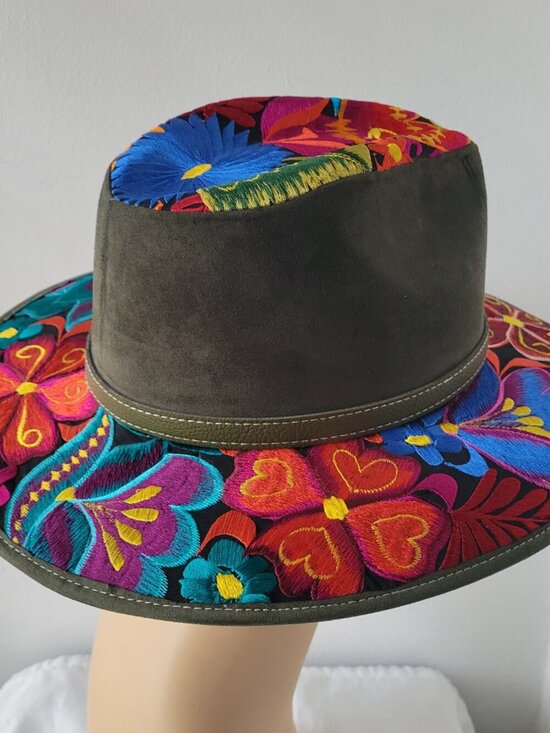 NEW | Handcrafted Guatemalan Artisan Hat | Statement Fedora | Olive Green main image 10